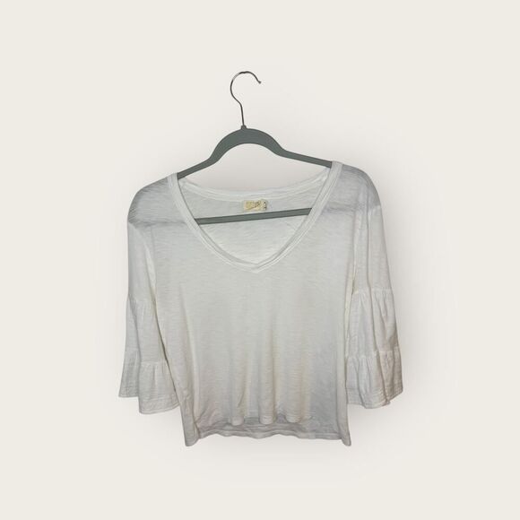 Nation LTD Tiered Sleeve White Balloon Blouse Size Small - Picture 1 of 5